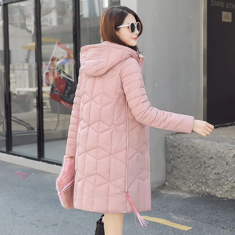 2019 Nueva Parkas mujer abrigo de invierno engrosamiento algodón chaqueta верхняя одежда parkas para largo con capucha | Женская