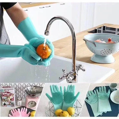 Кухонные силиконовые перчатки для чистки Волшебные мытья посуды домашних