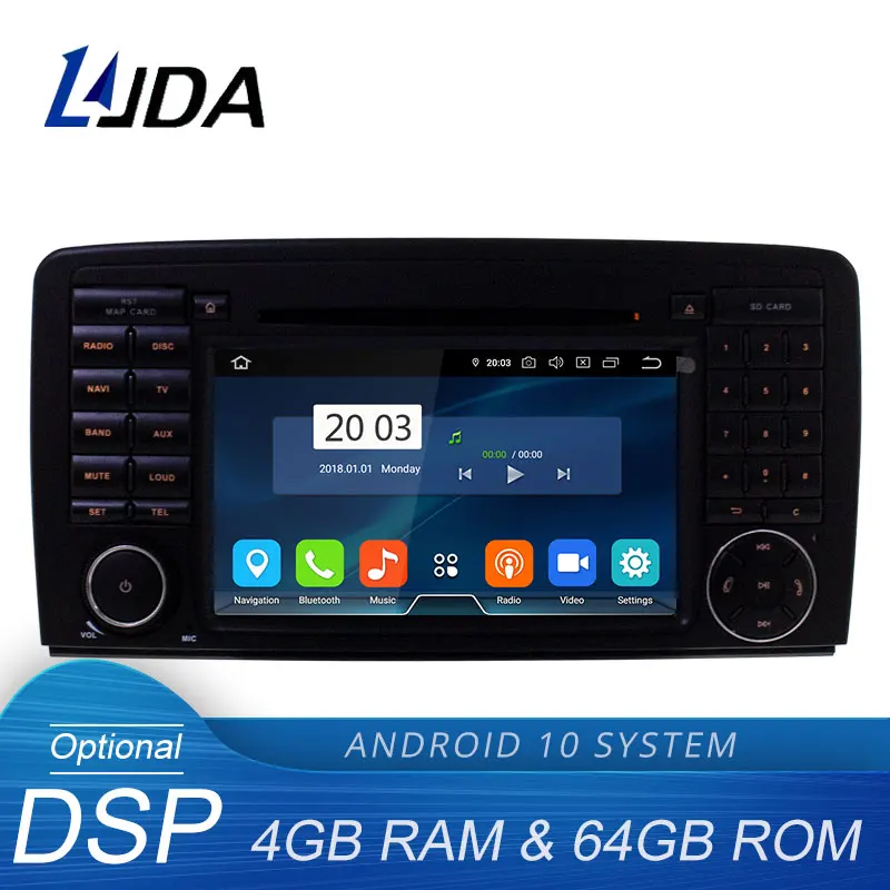 

LJDA Android 10 Car DVD Player For Mercedes Benz R class W251/R280/R300/R320/R350/R500 Multimedia Stereo DSP 2 Din Car Radio 4g