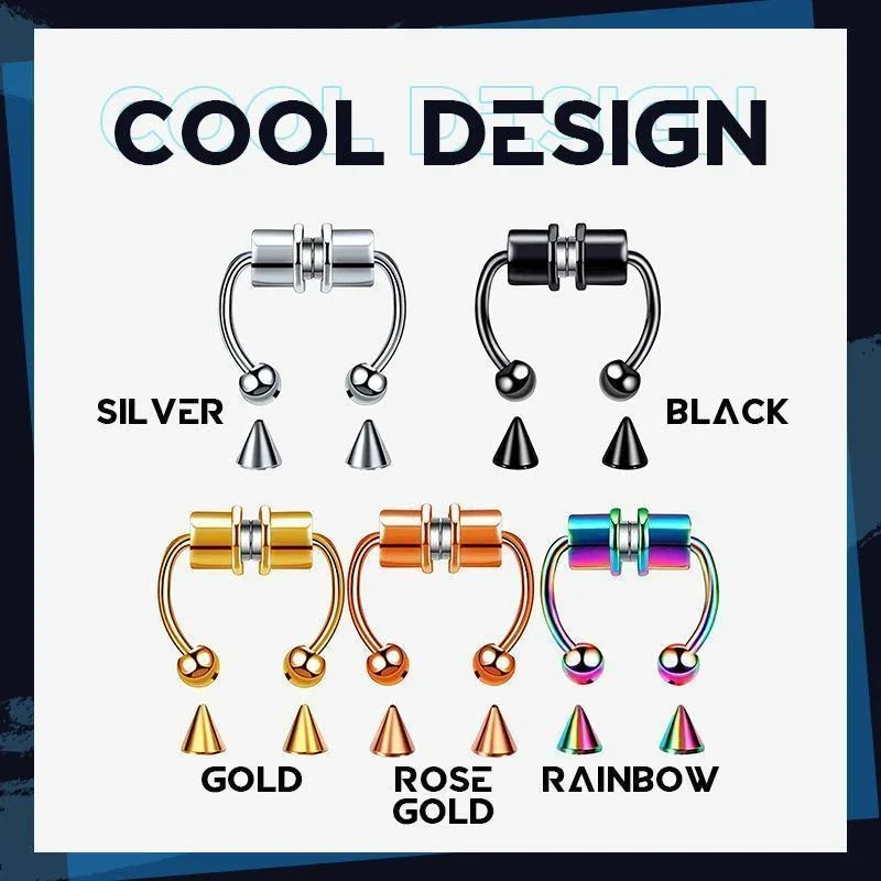 

2021 Fake Piercing Nose Ring Alloy Nose Piercing Hoop Septum Rings For Women Body Jewelry Gifts Fashion Magnetic Fake Piercing