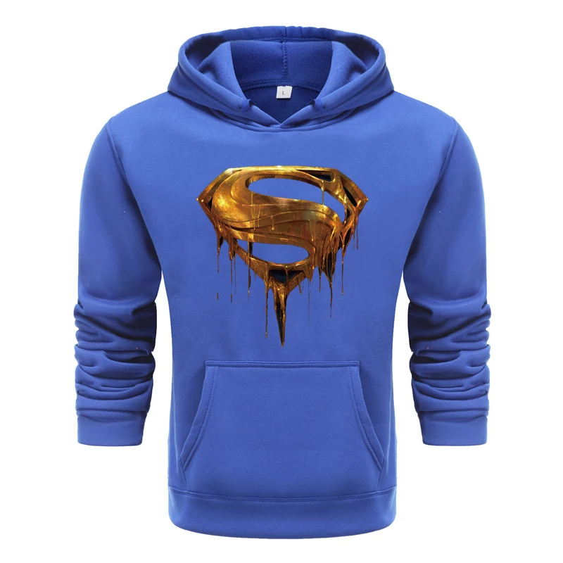 Мужская Спортивная толстовка с капюшоном Осень-зима 2020 принтом Супермена Harajuku