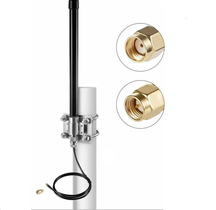 

Lora 915MHZ Antenna Data Transmission Fiberglass Antenna Black N Male Head 45cm+1m Line + Clip Code