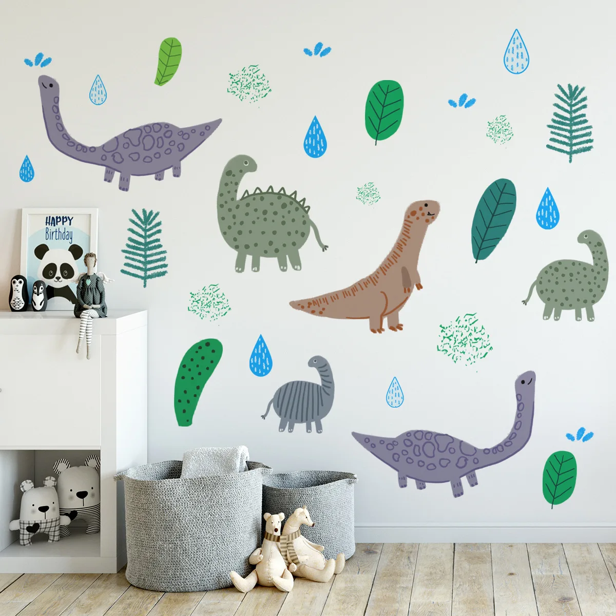 

Lovely Dinosaur Wall Sticker Boy Kids Room Bedroom Decor Aesthetic Animal Wallstickers Nursery Decoration Art Pegatinas De Pared