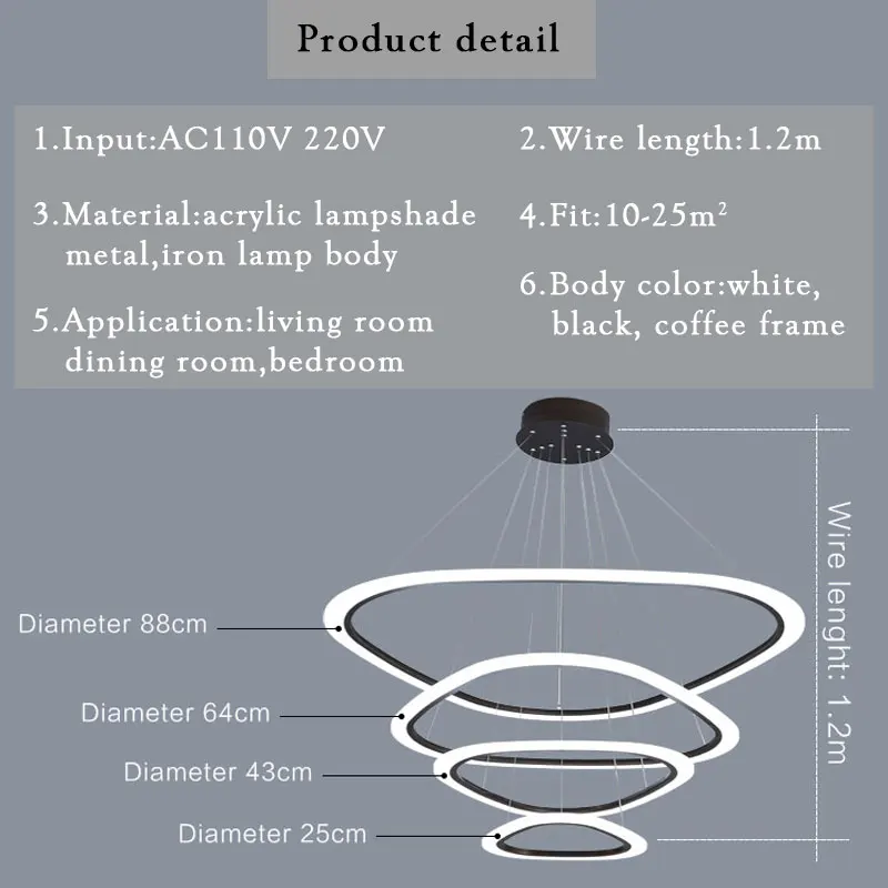 BLUE TIME новые современные подвесные светильники для гостиной столовой 4/3/2/1 круглые
