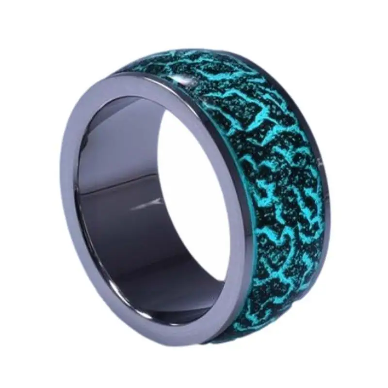 

New Fashion Glow Ring Men Women Gradient Luminous Cracked Glowing Hot Sale Ring Resin Wholesale A8M8