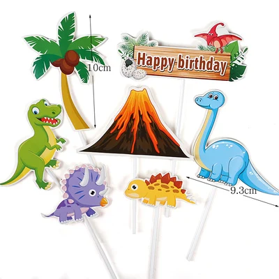 

Cartoon Baby Dinosaur Cake Topper Dinosaur Jungle Safari Birthday Party Decor Boy Dinosaur Animals Cake Decor Jurassic World