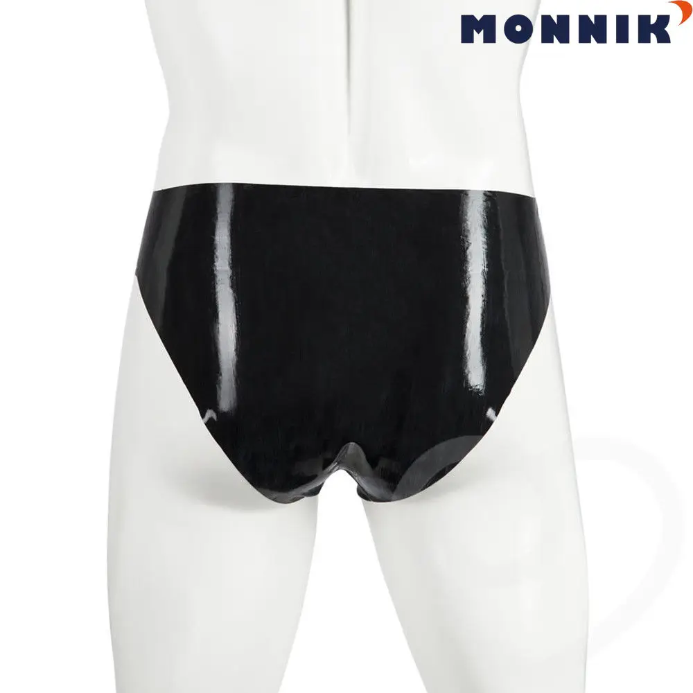 MONNIK latexSexy LingerieMen резиновые мужские шорты нижнее белье сексуальные черные