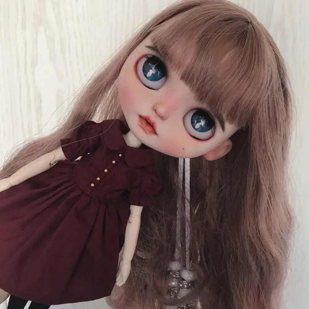 Neo Blyth кукла NBL на заказ матовое лицо коричневые волосы мультфильм ведьма макияж 1/6