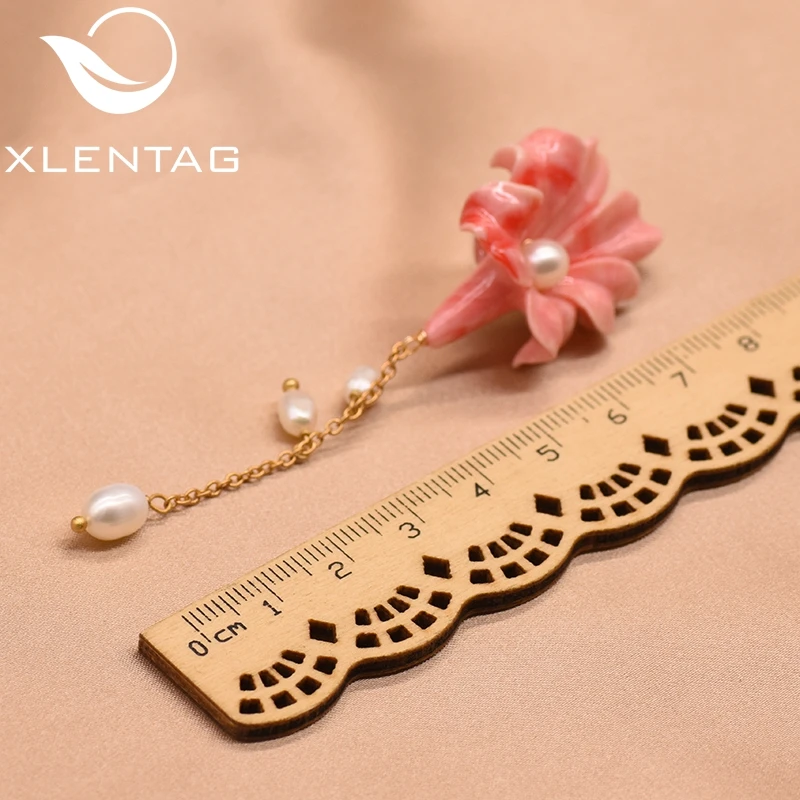 Серьги-подвески XlentAg женские из натурального жемчуга украшение для пирсинга