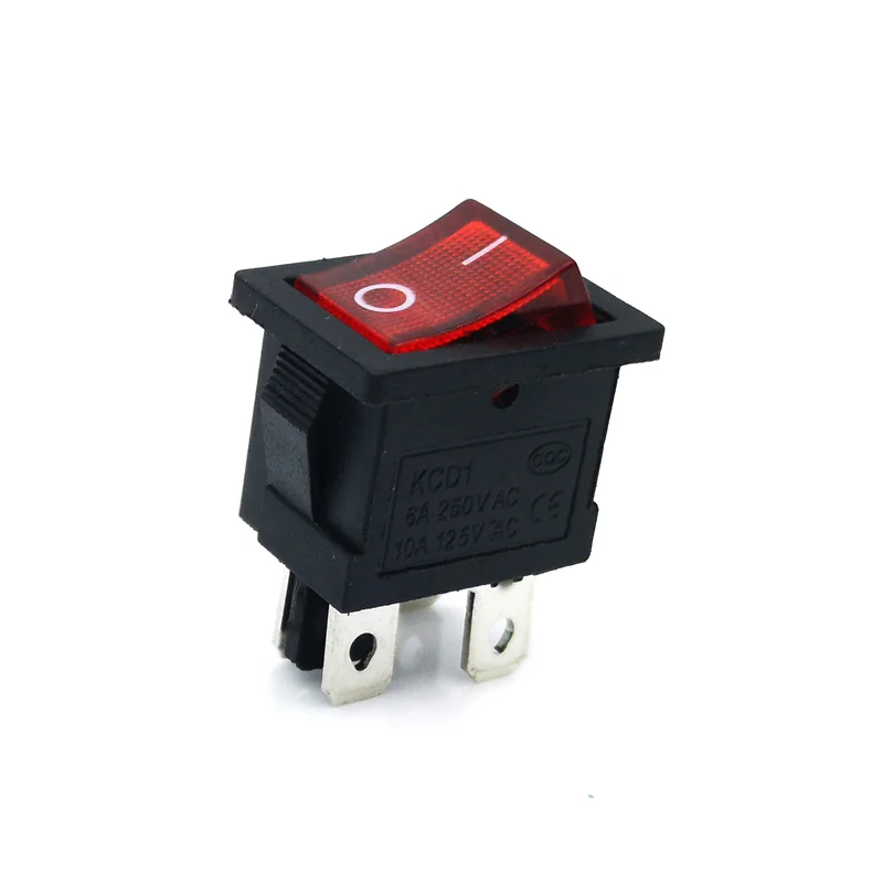 1 шт. KCD1 клавишная кнопка выключателя питания 4Pin On Off 6A/10A 250 V/125 V AC красный желтый