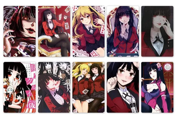10 шт. аниме периферийный Kakegurui Jabami Yumeko матовая карта чемодан гитара Чемодан
