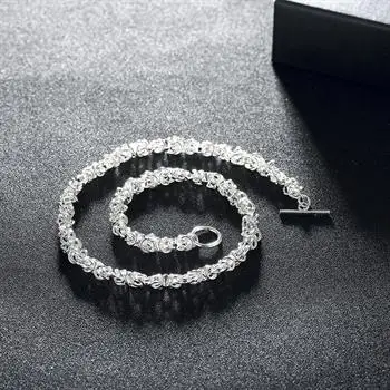 

Men's Leading TO Necklace 18 Inch Simple Round Silver Necklace LKNSPCN060 Necklace for Women Women Jewelry Set Chain
