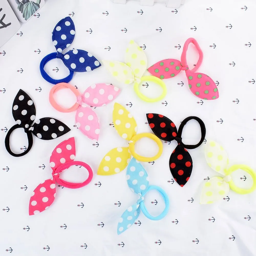 

10Pcs/lot Rabbit ears Hair band Children kids Hair Accessories Scrunchies Elastic Hair Band for women girl rubber band Styling