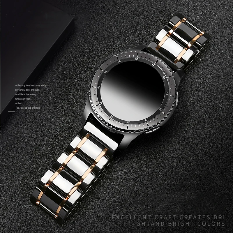 

Ремешок керамический для Samsung Galaxy watch active 2 Gear S3 Frontier 46 мм, роскошный керамический браслет для Huawei watch GT 2/pro/2e, 22 мм