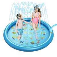 67inch kid inflatable splash play pool fun water playing sprinkler mat yard outdoor summer thicken pvc round spray swimming pool