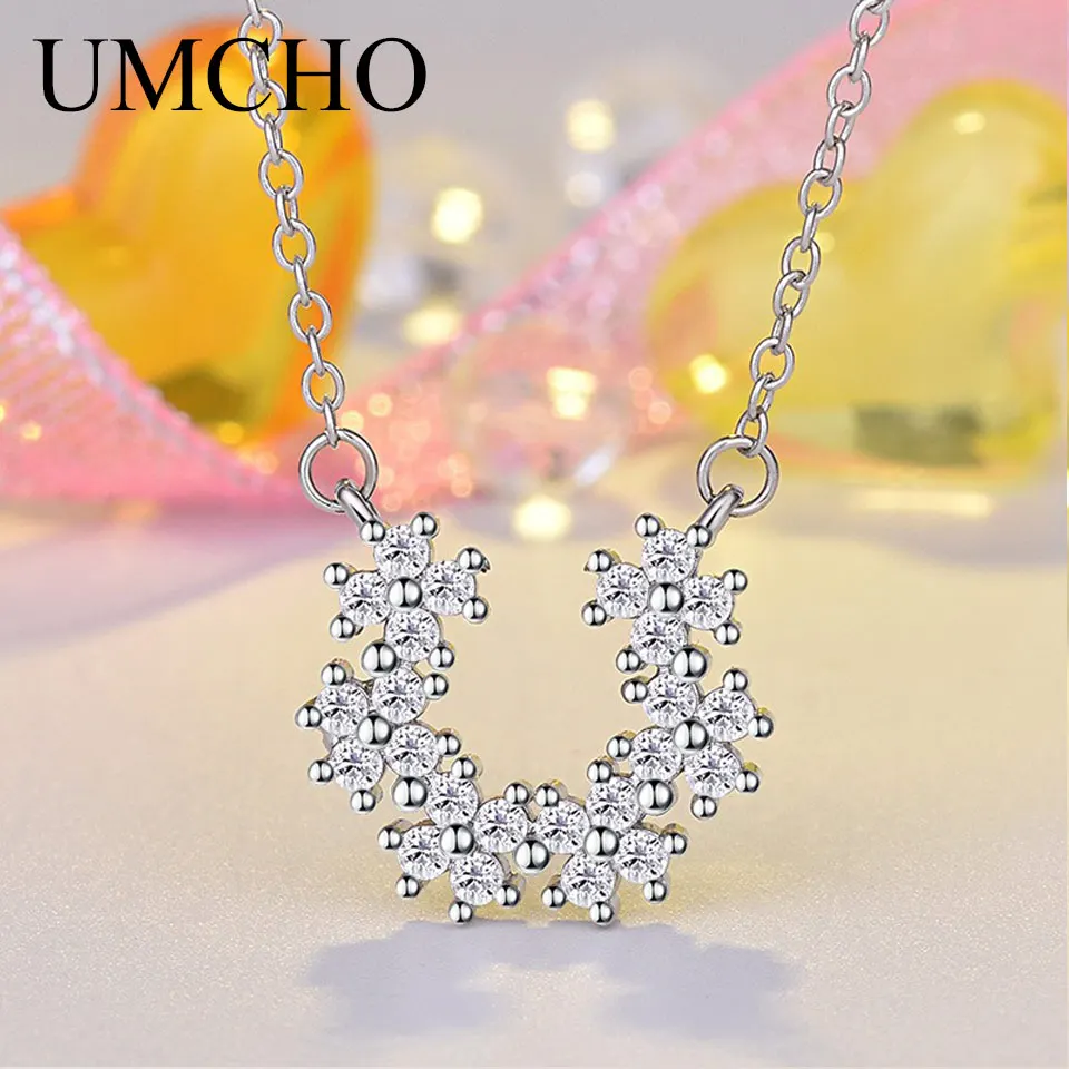 UMCHO Мода Настоящее серебро 100% 925 пробы ожерелья цепь 47 см цепочка для женщин