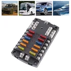 Обновленный держатель блока предохранителей 2 в 12, пластиковая крышка, блок лезвий с винтом с накатанной головкой, светодиодный индикатор, светильник индикатор для автомобиля, грузовика, лодки, автофургона