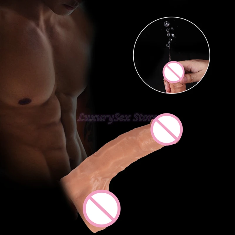 Реалистичный фаллоимитатор эякуляция всасывание пениса чашка Dong интимные