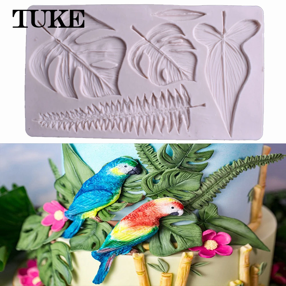 

Tropical Theme Cake Decorating Tool Palm Leaves Silicone Mold Clay Fondant Mold DIY Candy Sugar Cookies Chocolate Mold