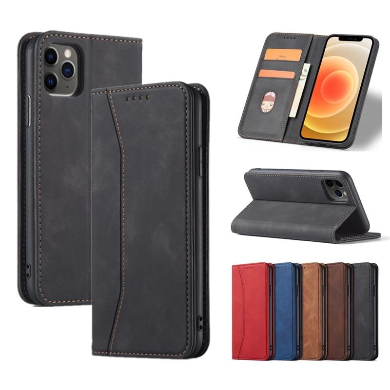 

Роскошный кожаный флип-чехол для iPhone 11 12 13 Mini Pro X XS Max XR 6 6S 7 8 Plus SE 2020, чехол-бумажник с подставкой для карт и телефона