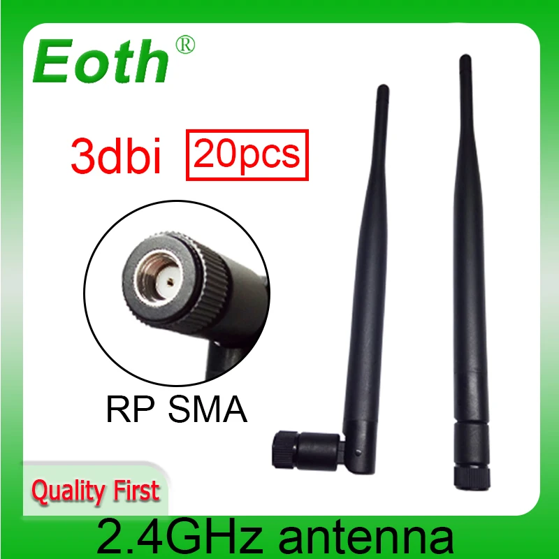

EOTH 20 шт. антенна 2,4g 3dbi sma Розетка wlan Wi-Fi 2,4 ГГц антенна pbx iot модуль маршрутизатор tp link сигнальный приемник антенна с высоким коэффициентом усил...