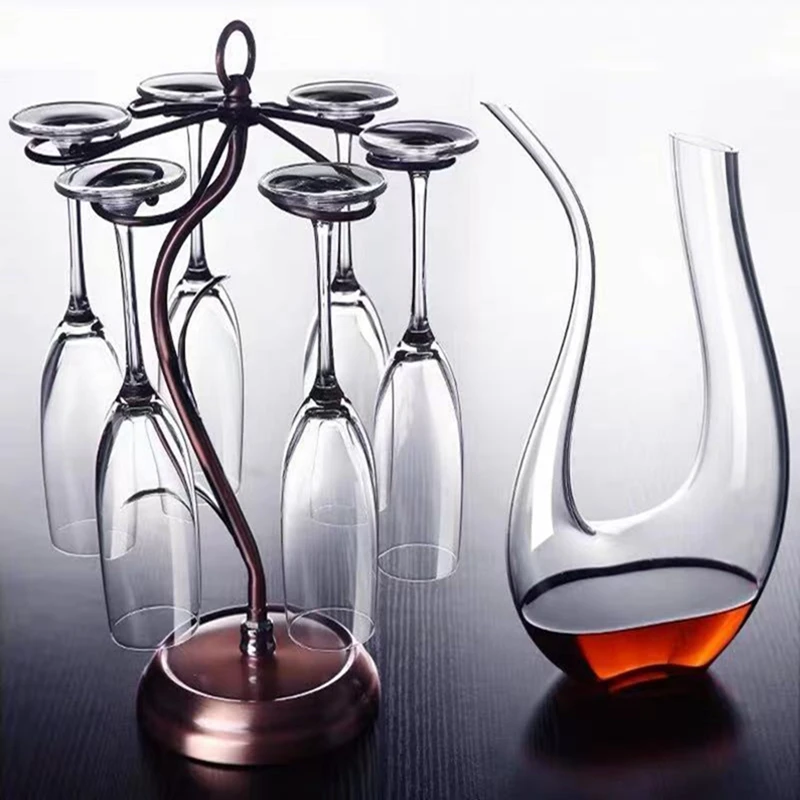 

Lead-free Crystal Champagne Mug Gift Box Set Household Sparkling Glass Goblet 4/6 Wine Set