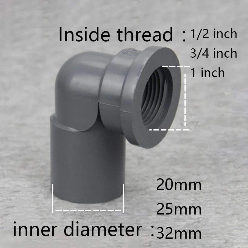 Расширить с внутренней резьбой локоть ConnectorsPVC трубы быстросъемные Сад Орошение
