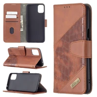 splicing leather case for nokia 5 4 etui flip wallet phone cover hit color crocodile pattern full protection folding stand coque