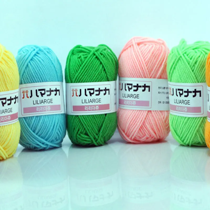 Jiwuo 4 нити молочного хлопка ручной работы Вязание крючком для детей ручная вязка