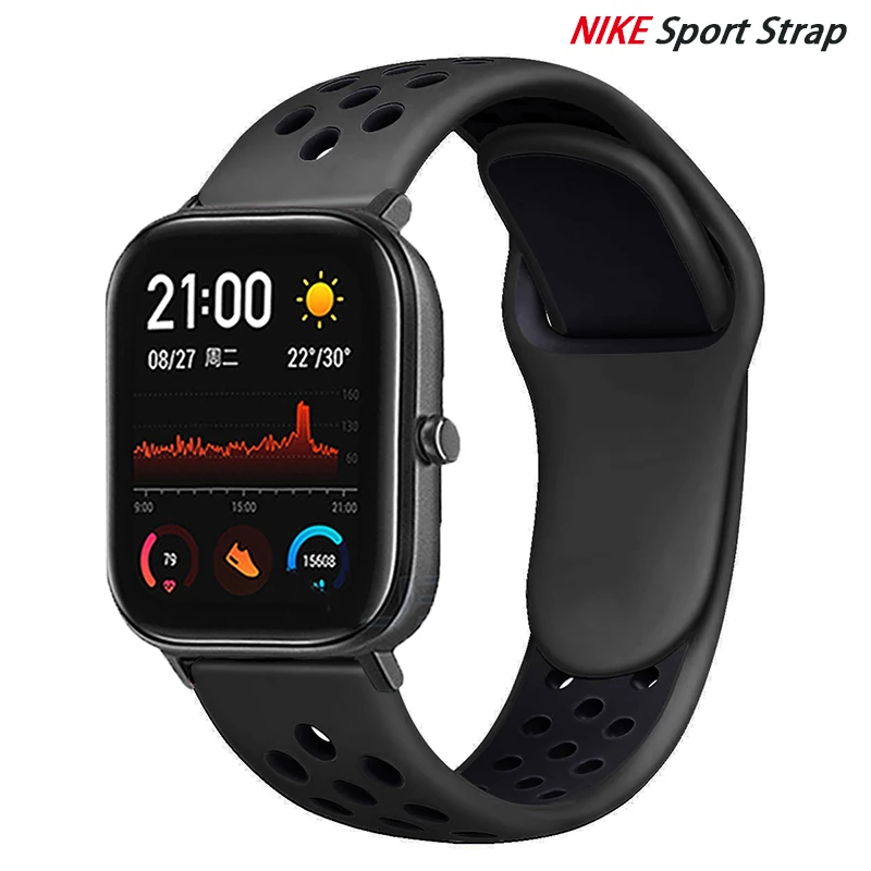 

Ремешок 20 мм/22 мм для Amazfit GTS2 Mini/GTS/2/2e/GTR 42 мм/47 мм/GTR2/2e/stratos 2/3, спортивный силиконовый браслет для часов Amazfit ремешок bip