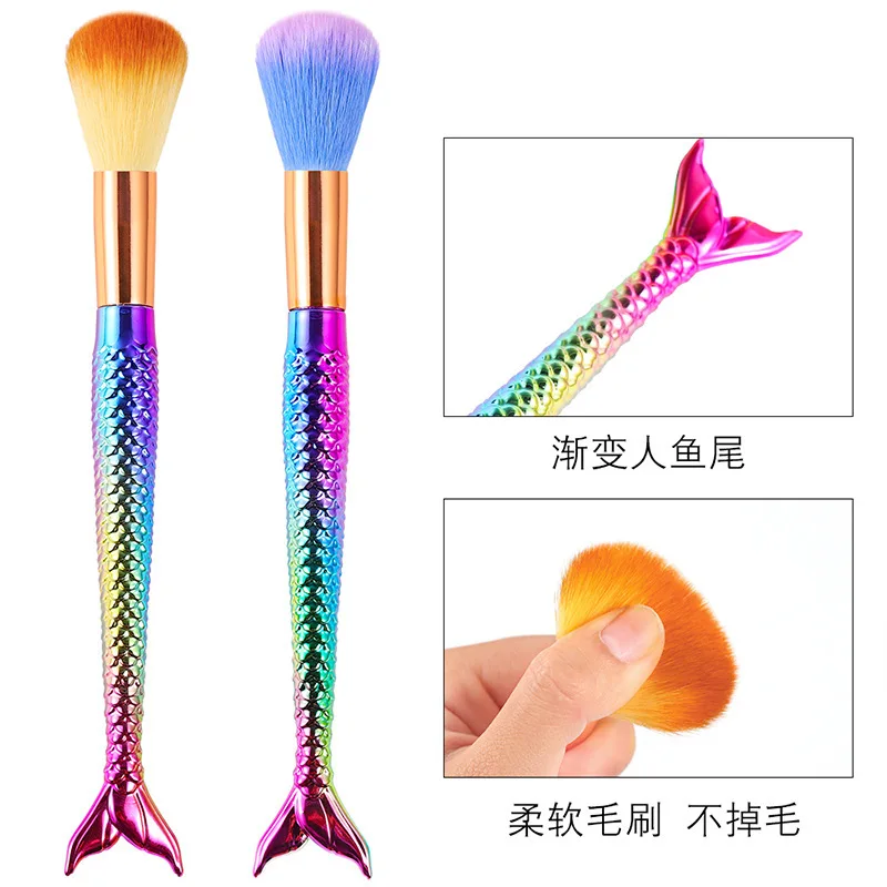 Cross-border for mermaid dust brush gradient tail make-up tools | Красота и здоровье
