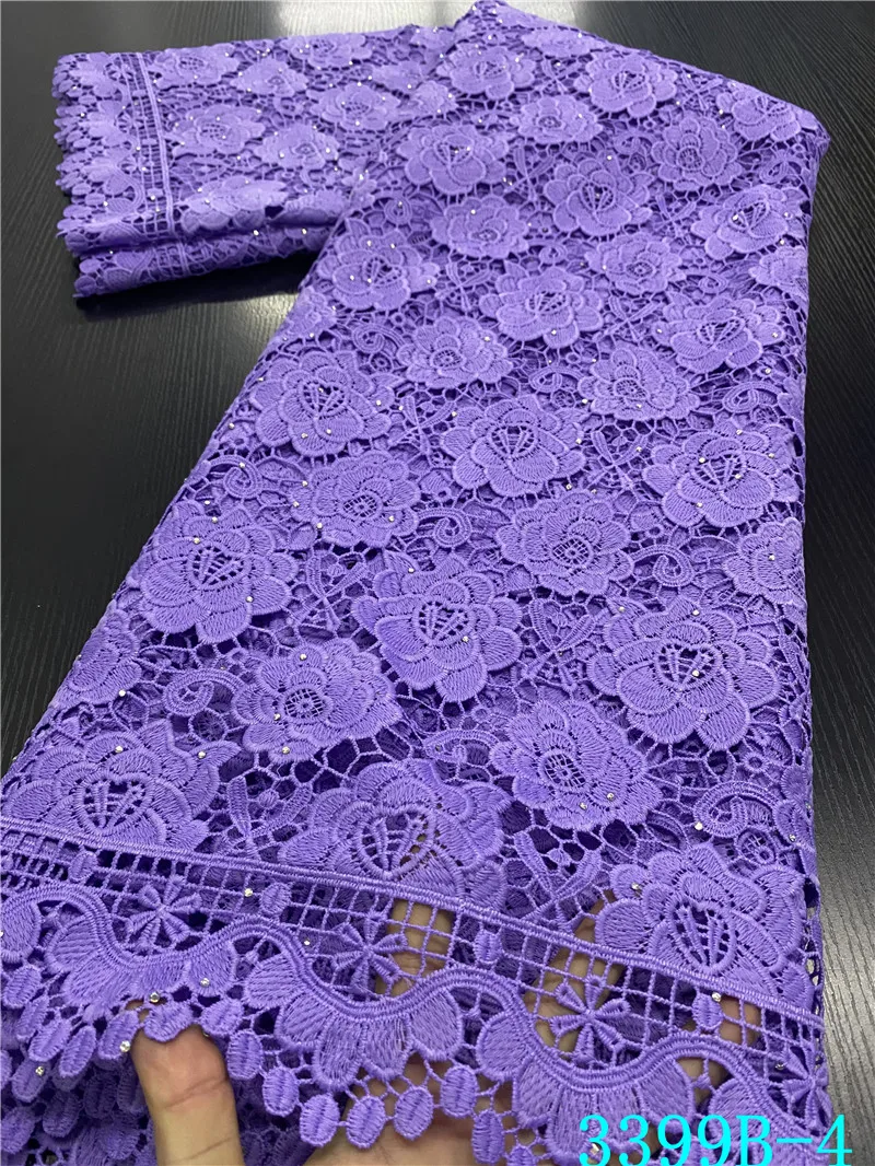 NIAI новейшая Водорастворимая африканская гипюровая кружевная ткань с камнями в