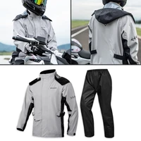 sulaite adults waterproof motorcycle riding raincoat rain pants suits grey riding outdoor hiking rainproof protective gear
