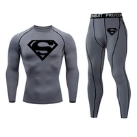 thermal underwear top winter mens clothing warm t shirt pants leggings tracksuit for men 2 sets compression shirt sweat jogger