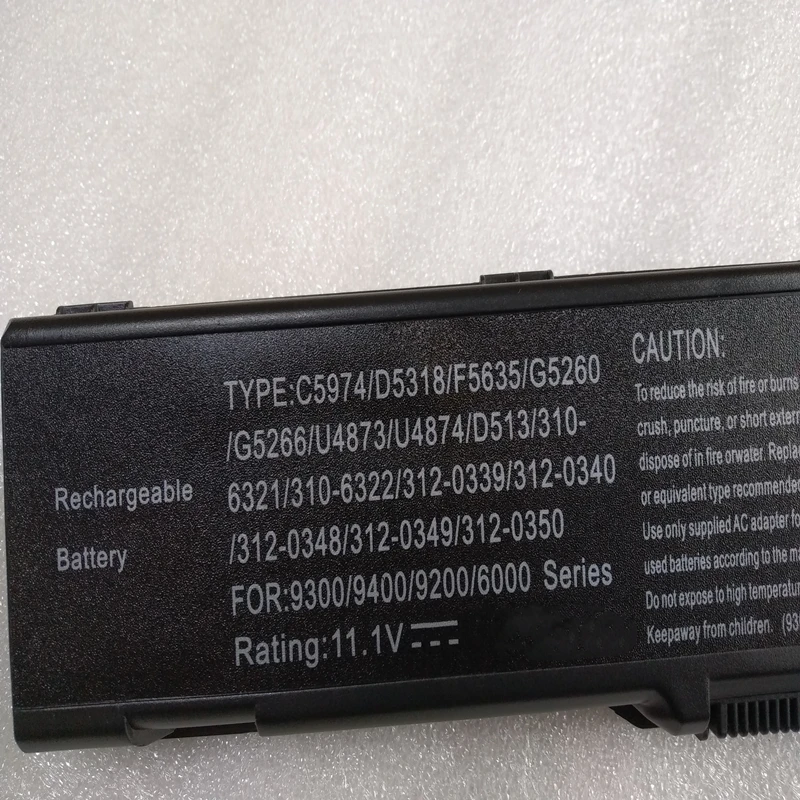 Аккумулятор C5974 F5635 G5266 U4874 D5318 U4873 для ноутбука Dell Inspiron 9200 9300 9400 XPS Gen 2 E1505 E1705 Precision M6300