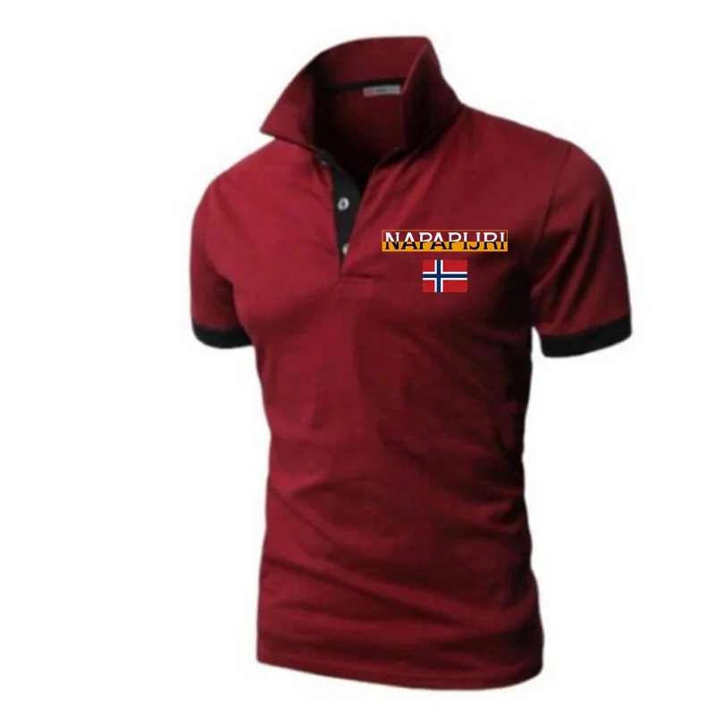 

Classic men's summer logo stretch cotton top plus size 5XLPOLO shirt