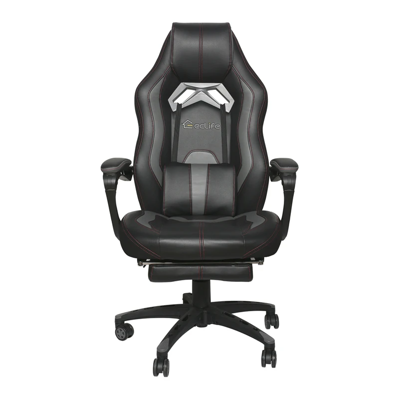 

Игровой стул с подставкой для ног, офисный игровой стул с подушкой, подушка, регулируемое гоночное игровое кресло