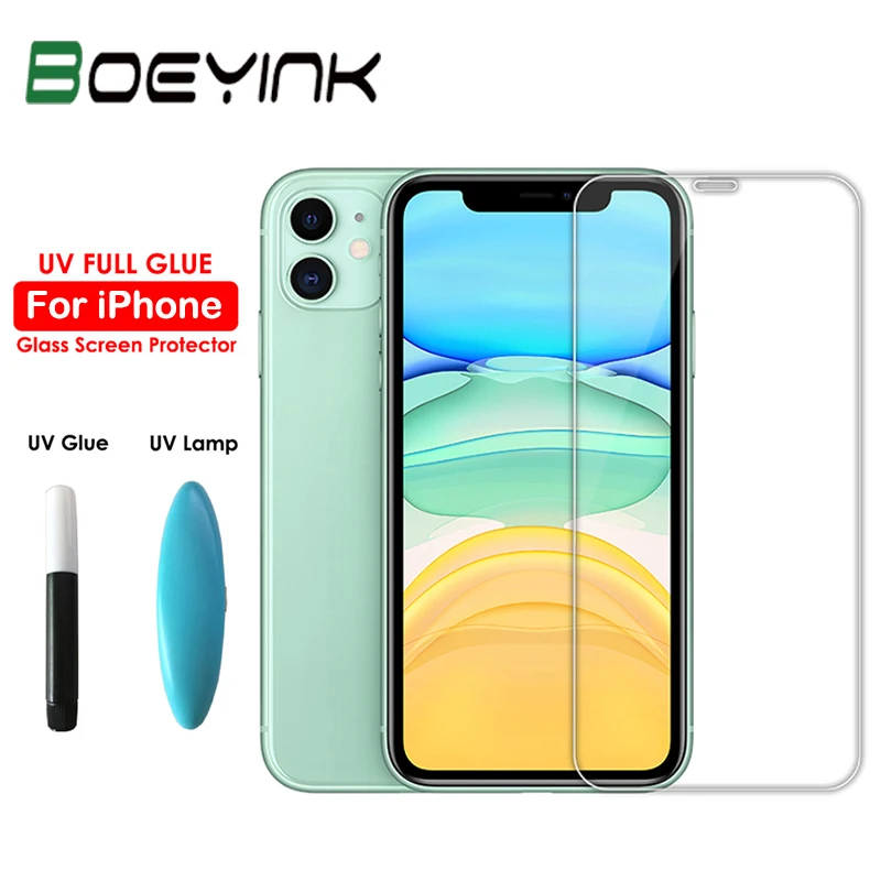 

100D УФ полное клеевое Защитное стекло для iPhone 11 Pro Max Nano Liquid UV закаленное стекло для iPhone 11 Pro Max X XS пленка для экрана