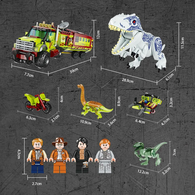 

Dinosaur World Park Building Block Secret Detective Team Tyrannosaurus Rex Digital Construction Toy For Children Gift
