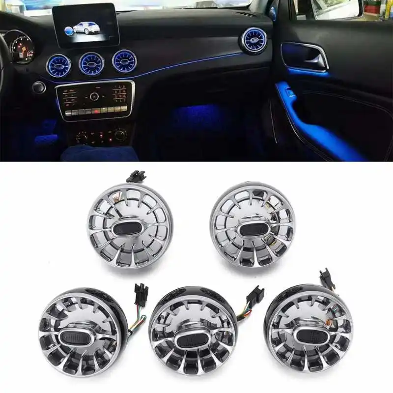 

5pcs 12 Color Front LED Turbine Air Vent Ambient Light Replacement for MercedesBenz A/CLA/GLAClass W176 C117 X156 20132018