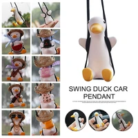 gypsum cute anime car accessorie swing duck pendant auto rearview mirror ornaments birthday gift auto decoration