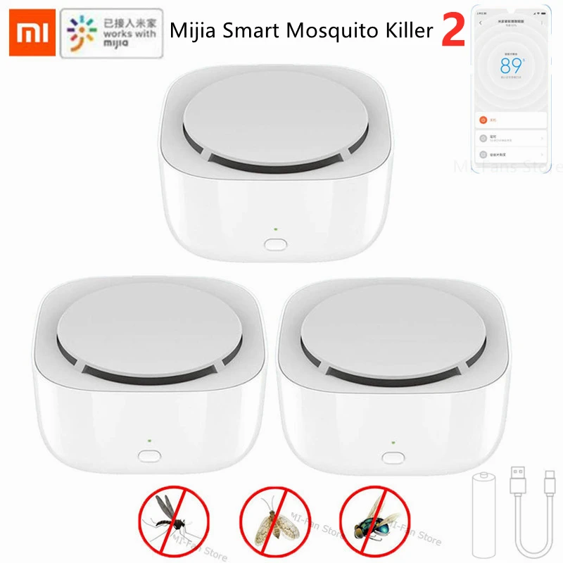 Умный репеллент от комаров Xiaomi Mijia таймер на 2 телефона со светодиодной