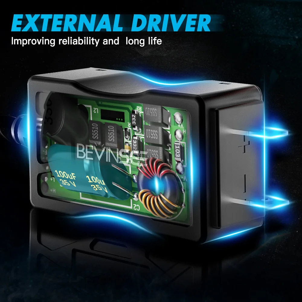 Bevinsee X6 H7 H4 светодиодный головной светильник s Анти EMC 8000Lm 60 Вт Hi/короче спереди и
