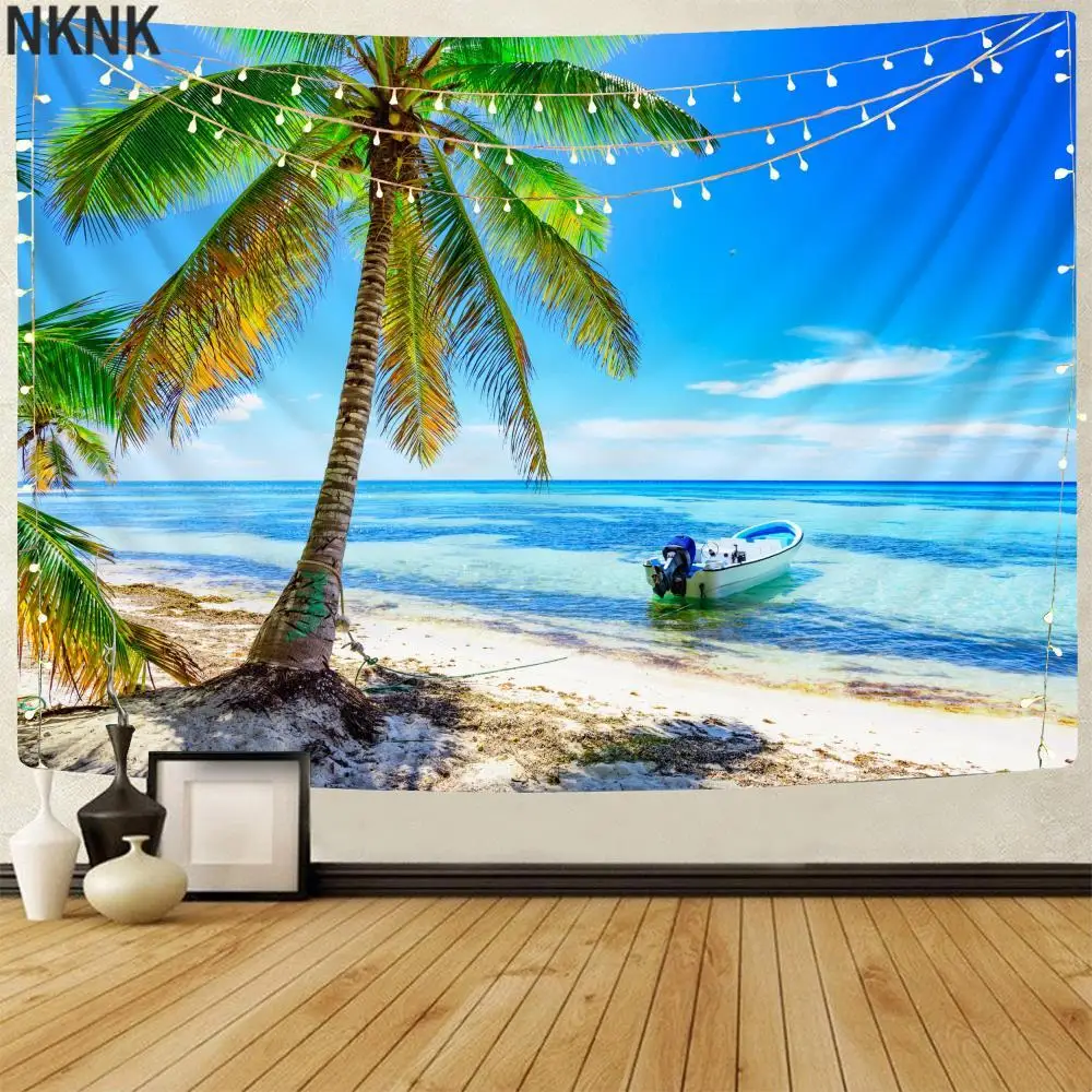 

NKNK Brand Beach Tapestry Sky Tapestries Coconut tree Tenture Mandala Landscape Home Tapestrys Decor Boho decor Witchcraft New