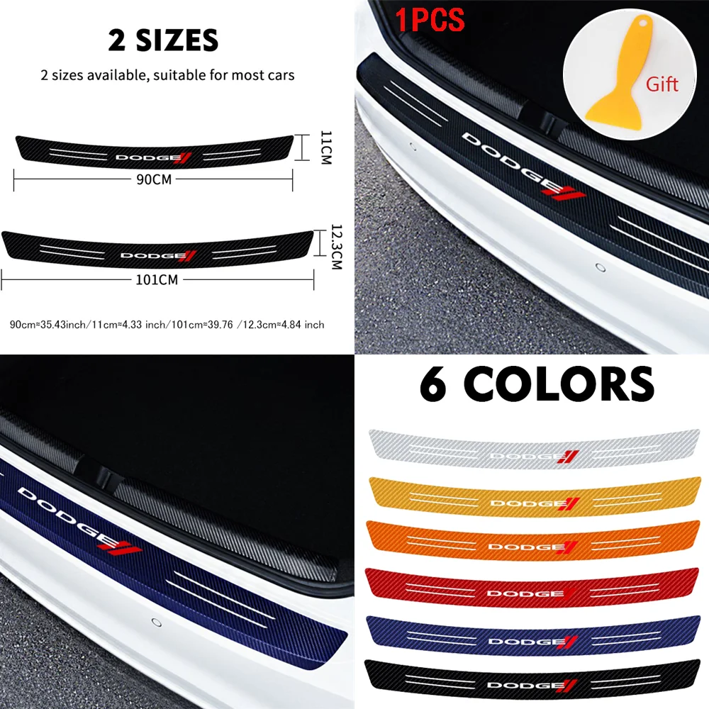 

1x Car Cover Trunk Guard Stickers Rear Bumper Scuff Protective Sill Pedals sticker For Dodge Challenger RAM Caliber Dart SRT