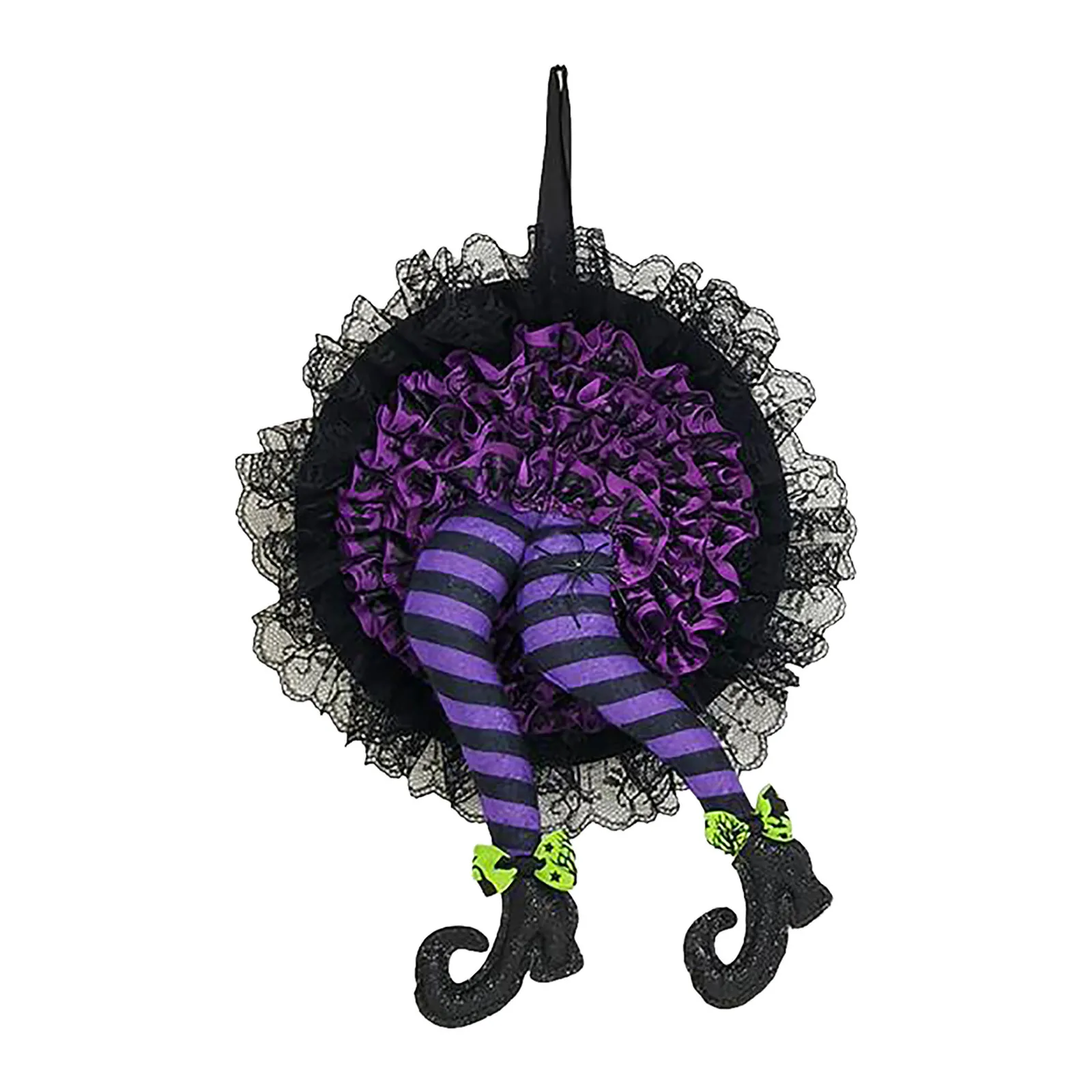 Счастливый венок на Хэллоуин игрушки с ведьмой ногах искусственные украшения в