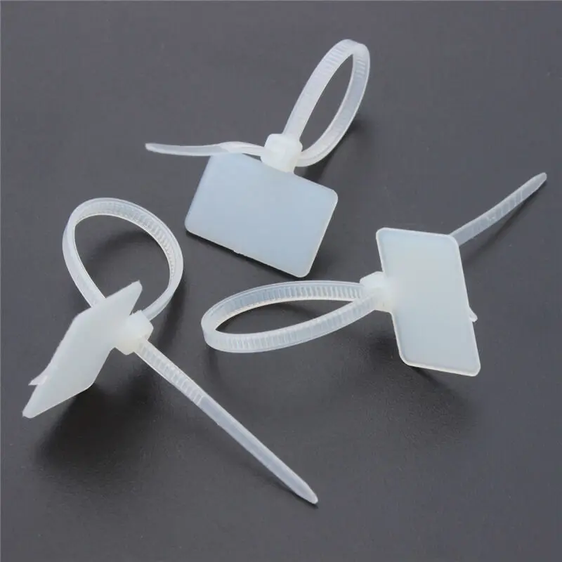 

100pcs Muti-purpose Nylon Tie Tags Self-Locking Network Cable Zip Trim Wrap Loop Wire Straps Label