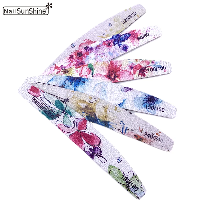 

6 Pcs Nail Files Strong Sandpaper Washable Nails Buffer Emery Board 80/100/150/180/240/320 Grit Lime a Ongle Manicure Polisher