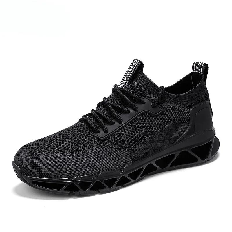 New Men Sports Breathable Running Shoes Solid Color When Flying Woven Casual Size 39-44 Autumn | Обувь