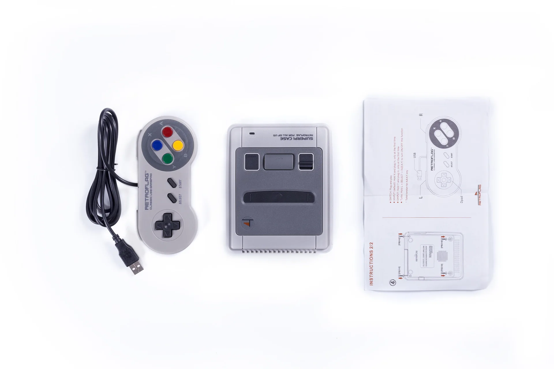 Чехол Retroflag SUPERPi с Классический usb-контроллер Deluxe Edition-J, набор